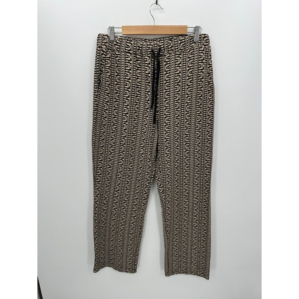 Forever 21 Pants Mens Size L Cream Geometric Printed Casual Slim NWT Vaca Resort - Picture 1 of 8
